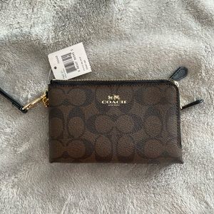 Coach Double Zip Wristlet (never used, with tags)